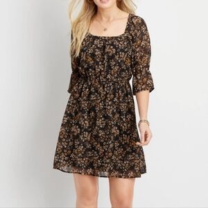 Maurices Square Neck Floral Dress Size XL